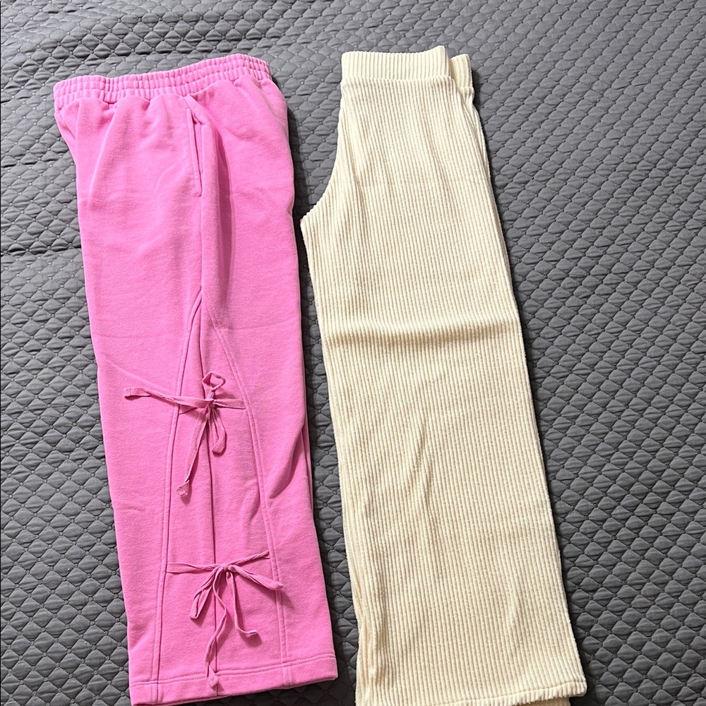 Forever 21 Kids Pink and Cream Joggers Set